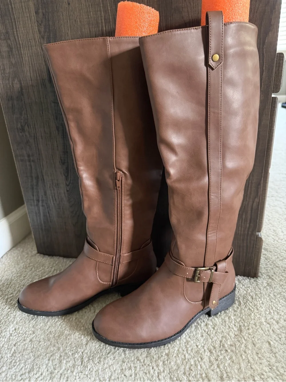 JustFab Chestnut Brown Over-the-Knee Riding Boots